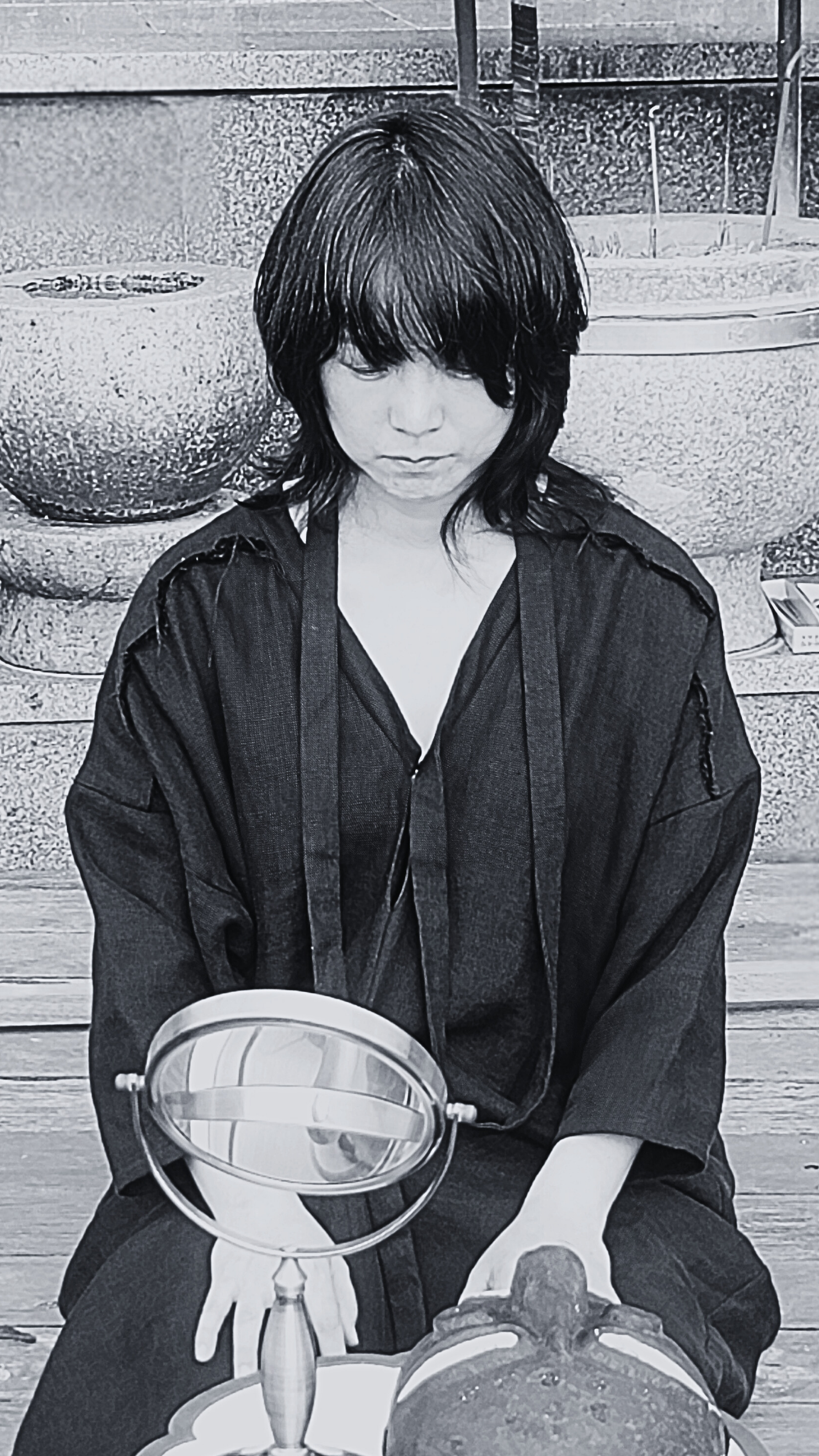 Soojin Pray preparing the mask before the site ritual